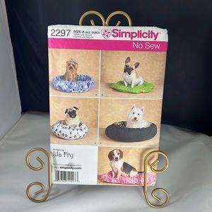 Simplicity No Sew 2297 Dog Bed in 2 Styles Designed by Ida Fry Sewing Pattern